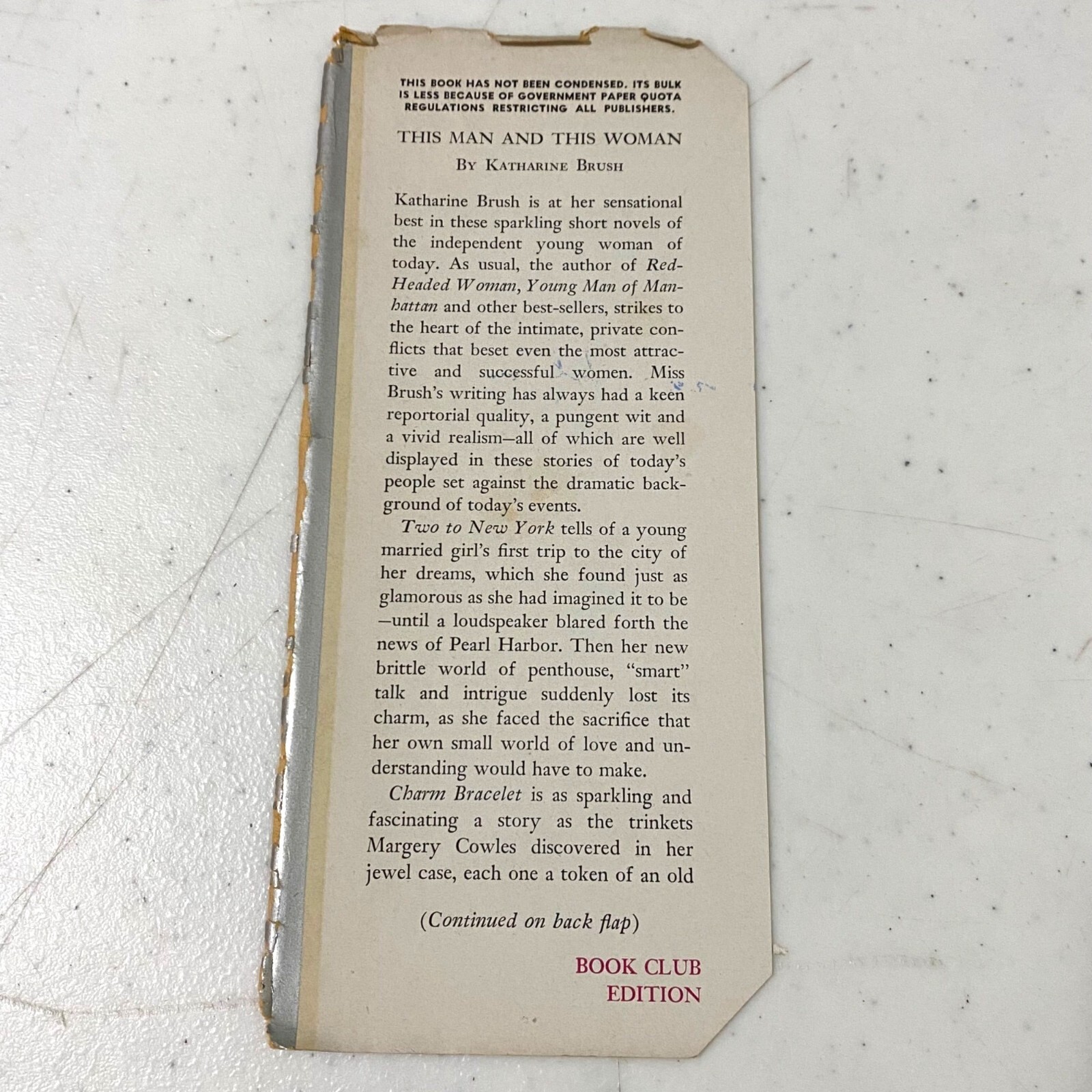 This Man and This Woman Hardcover Katharine Brush Vintage Book Compilation