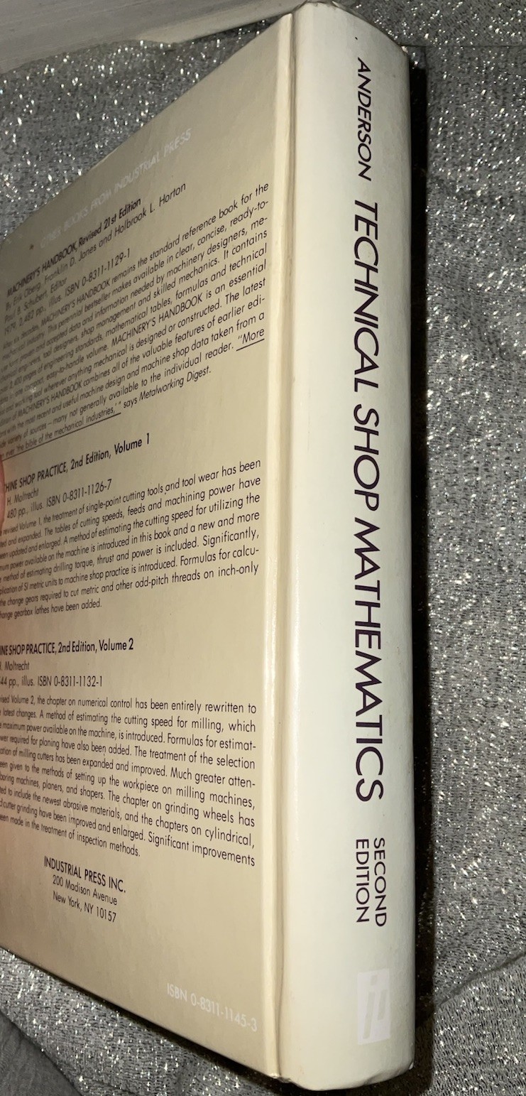 Technical Shop Mathematics 2nd Ed John G. Anderson Hardcover Industrial Press