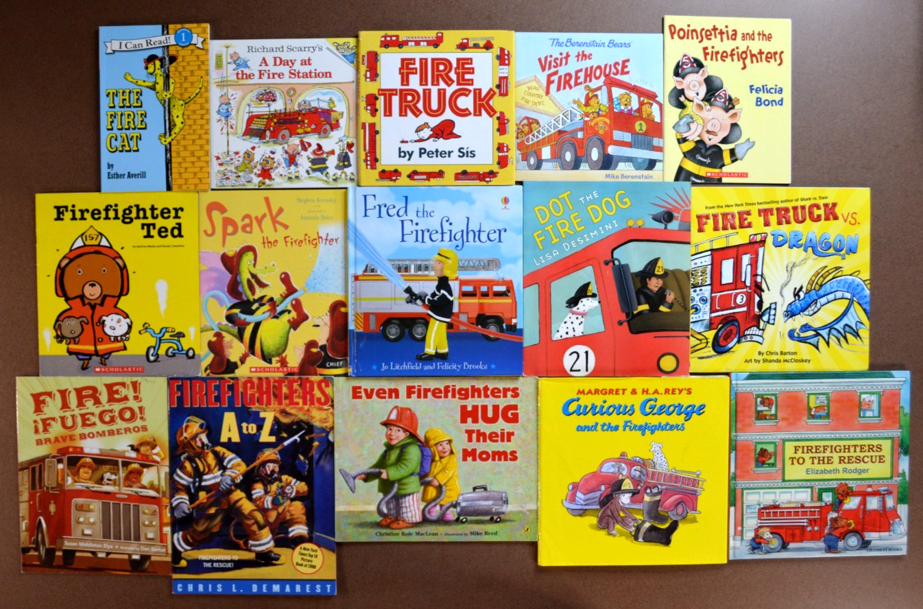 Lot 15 Fire Truck and Firefighter Picture Books Berenstain Bears Chris Barton B2