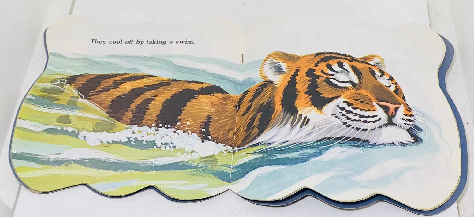 TURTLE & TIGER Shape Children’s Books Golden Press New York 1965 LOT of 2