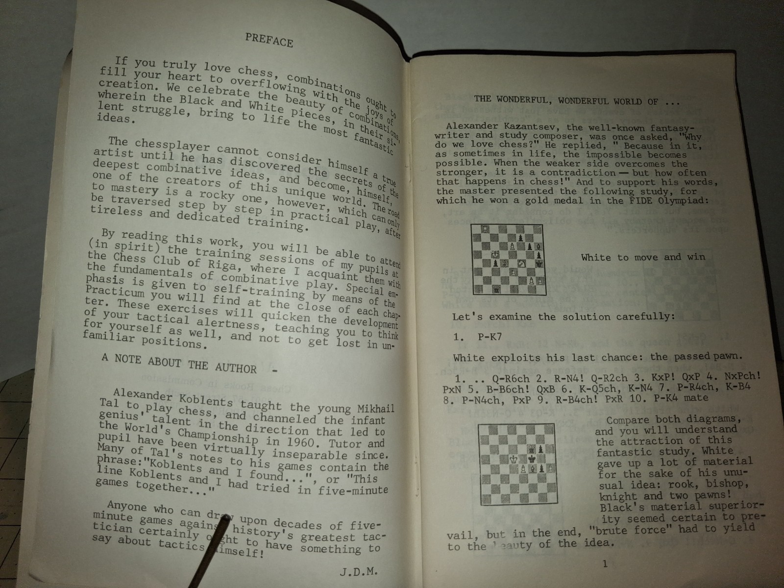 Rare Chess Booklet “Combinations – Lectures by A. Koblents”