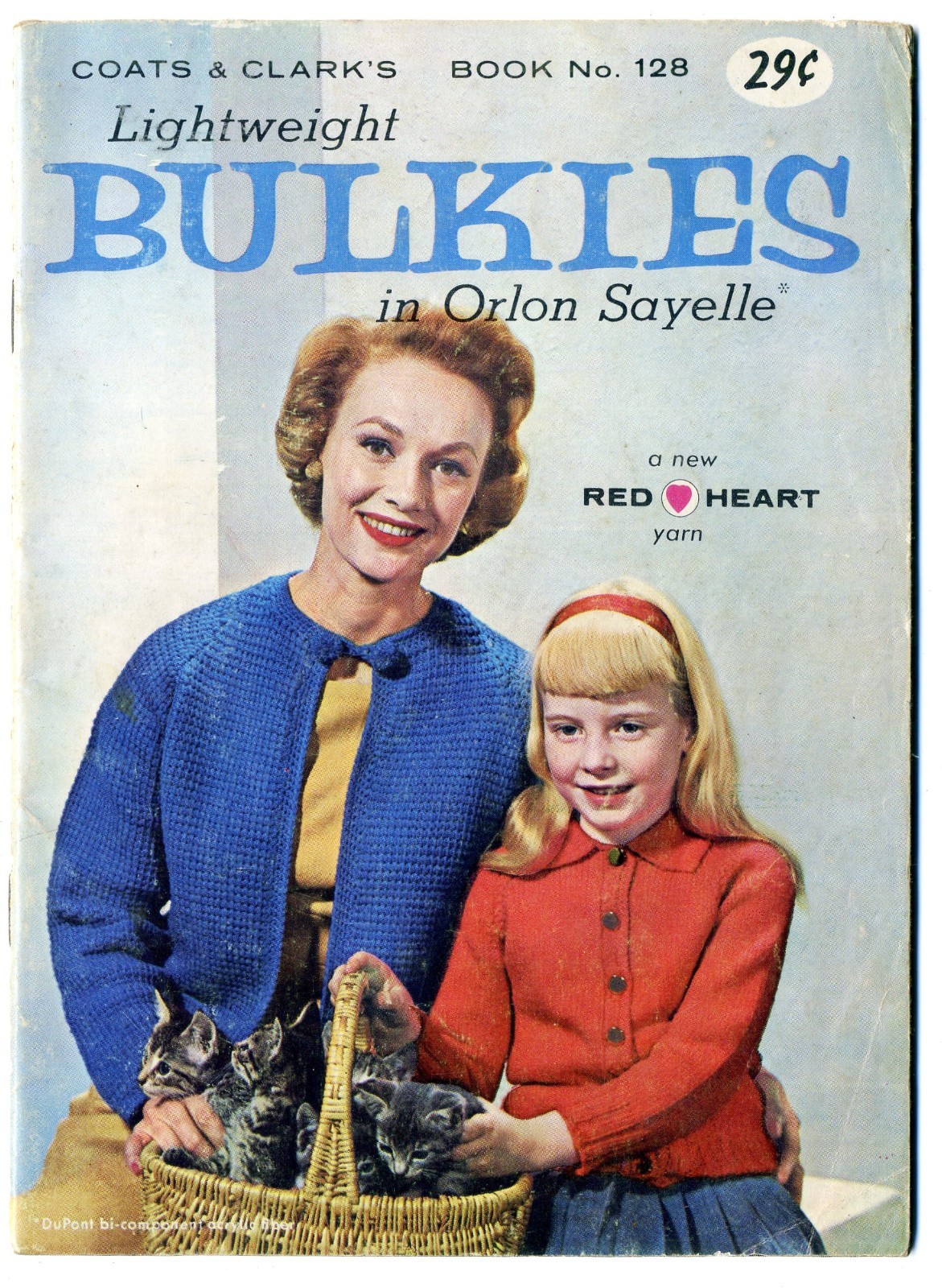 Vtg 1961 Coats & Clark Book #128 Lightweight Bulkies Knitting Pattern Booklet