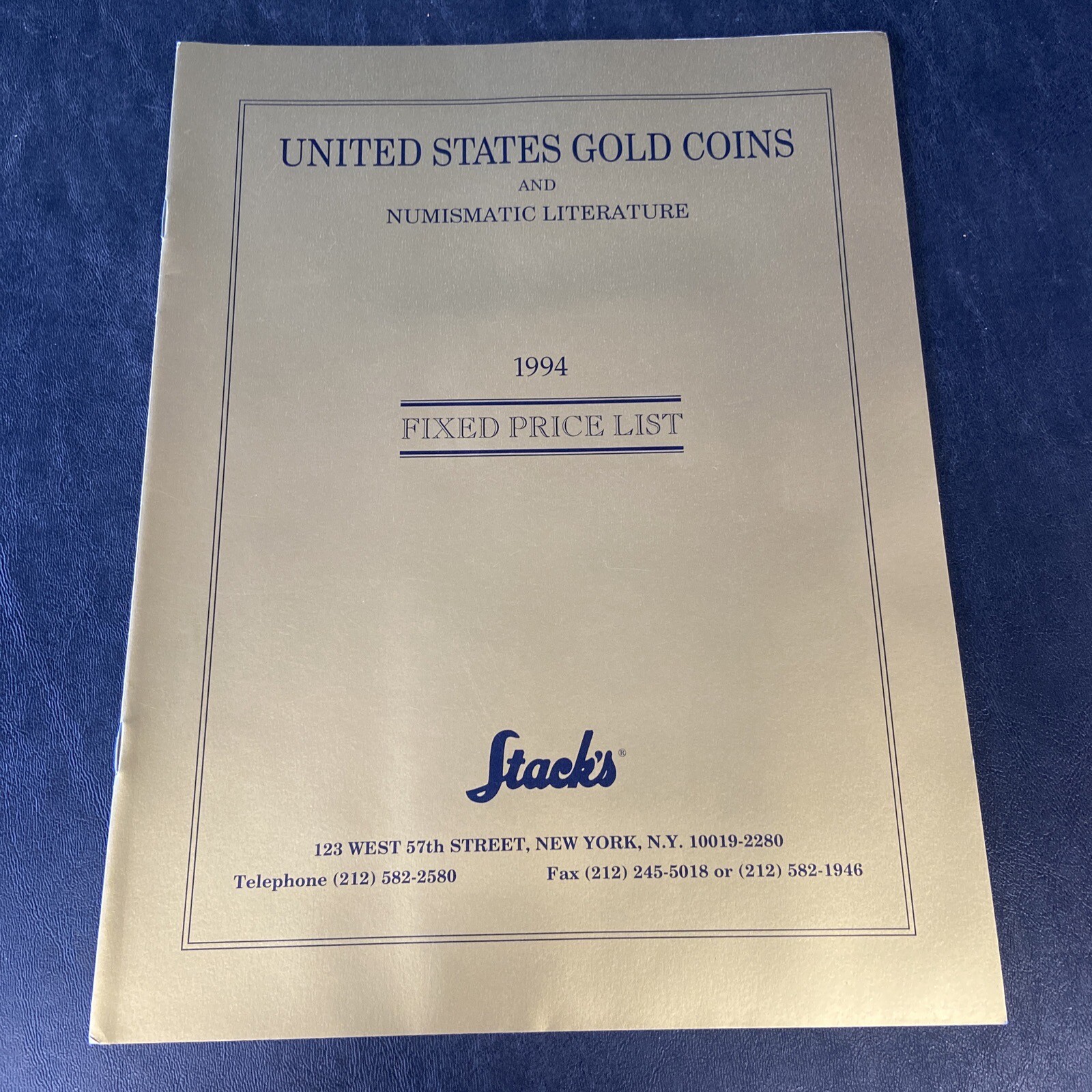 Stacks Coin Auction Catalog Public Auction Sale – 20 Pages 1994