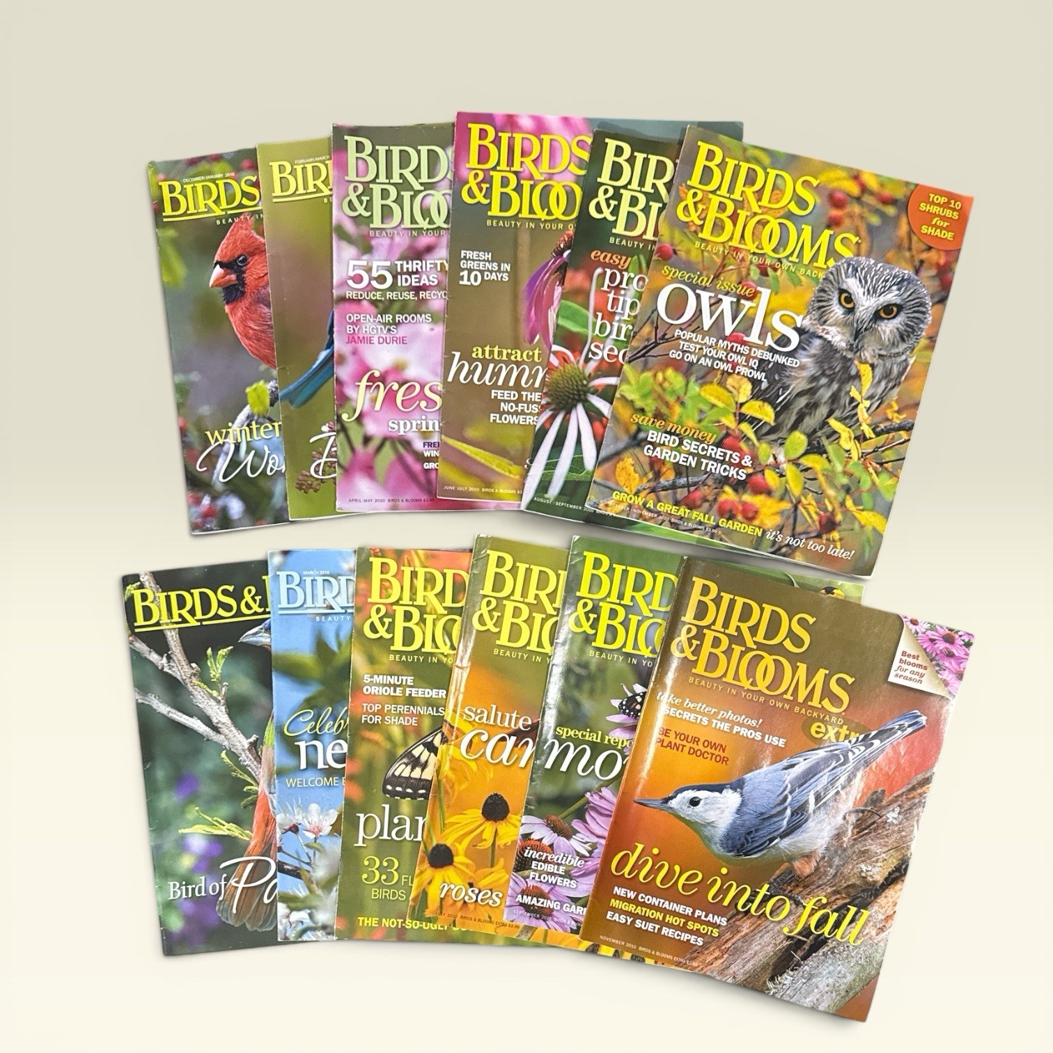 Birds & Blooms Magazine 2010 Complete Year Set 12 Issues Regular & EXTRA