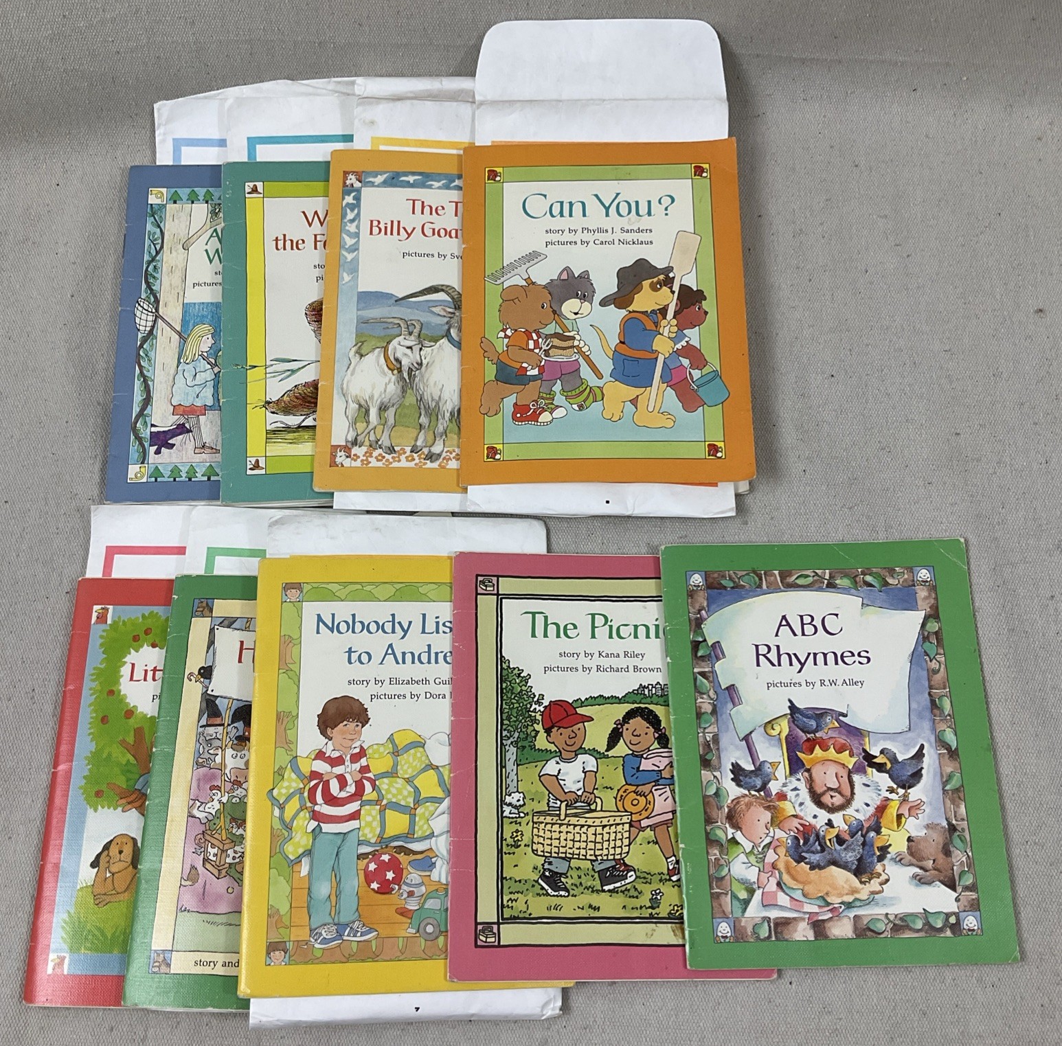 Lot of 9 D.C. Heath & Co. Childrens 1989 Books softcovers w activity sets -vtg