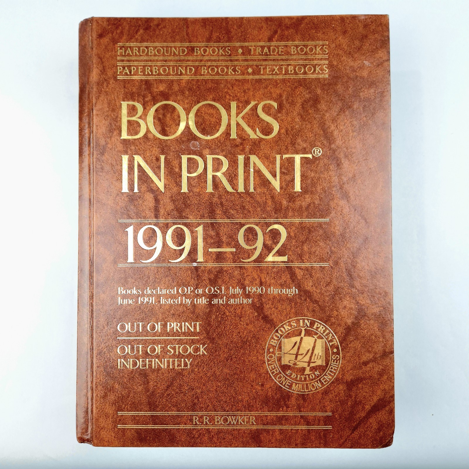 Books in Print 1991-92 Vol. 7 Out-of-Print/Out of Stock Indefinitely | Bowker HC