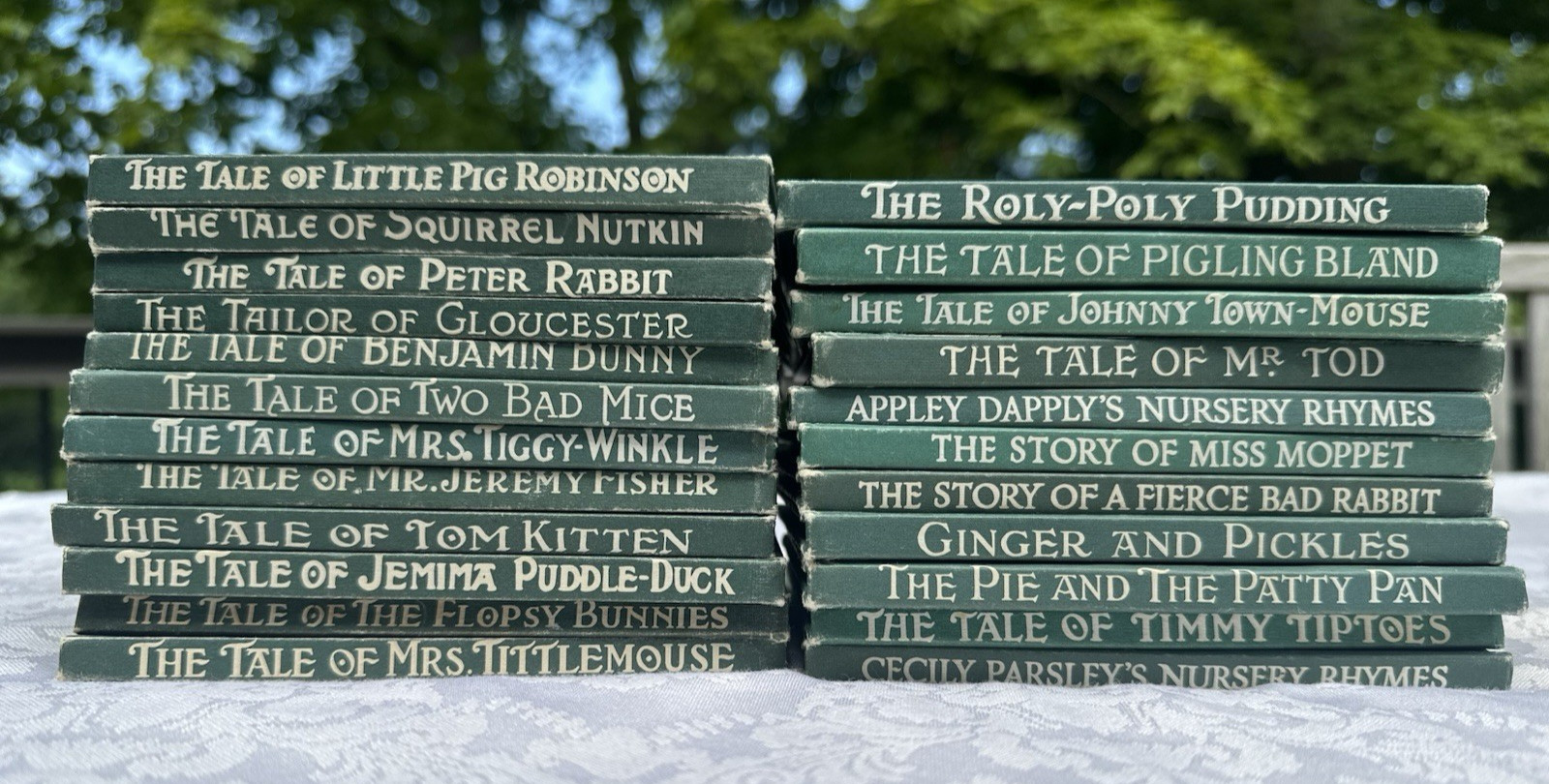 Complete Set of 23 Beatrix Potter Nursery Books F. Warne Hardcover Green – 1980s