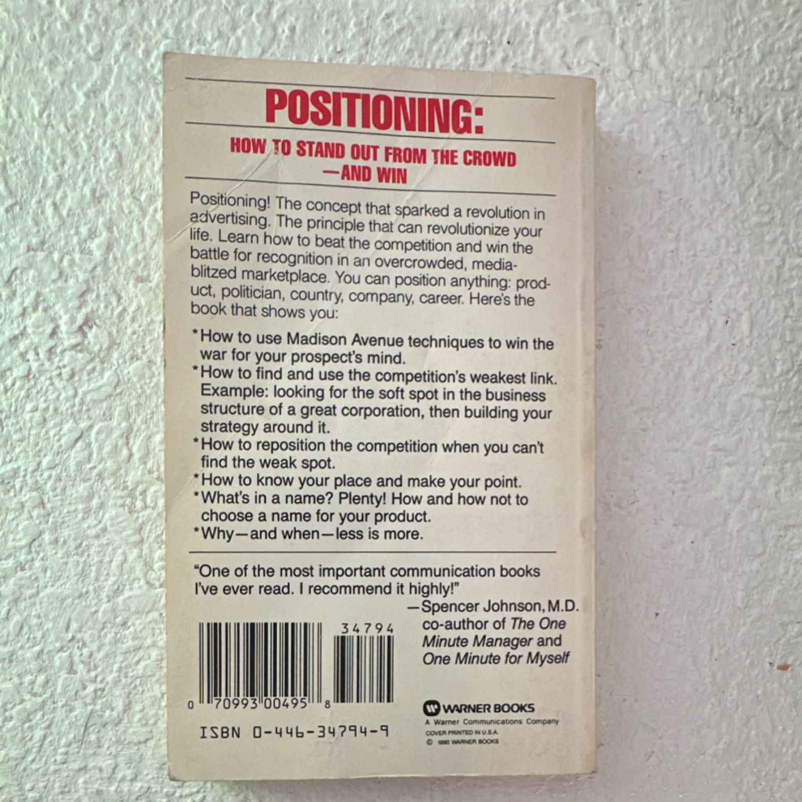 Positioning: The Battle for Your Mind by Al Ries & Jack Trout (Paperback, Warne…