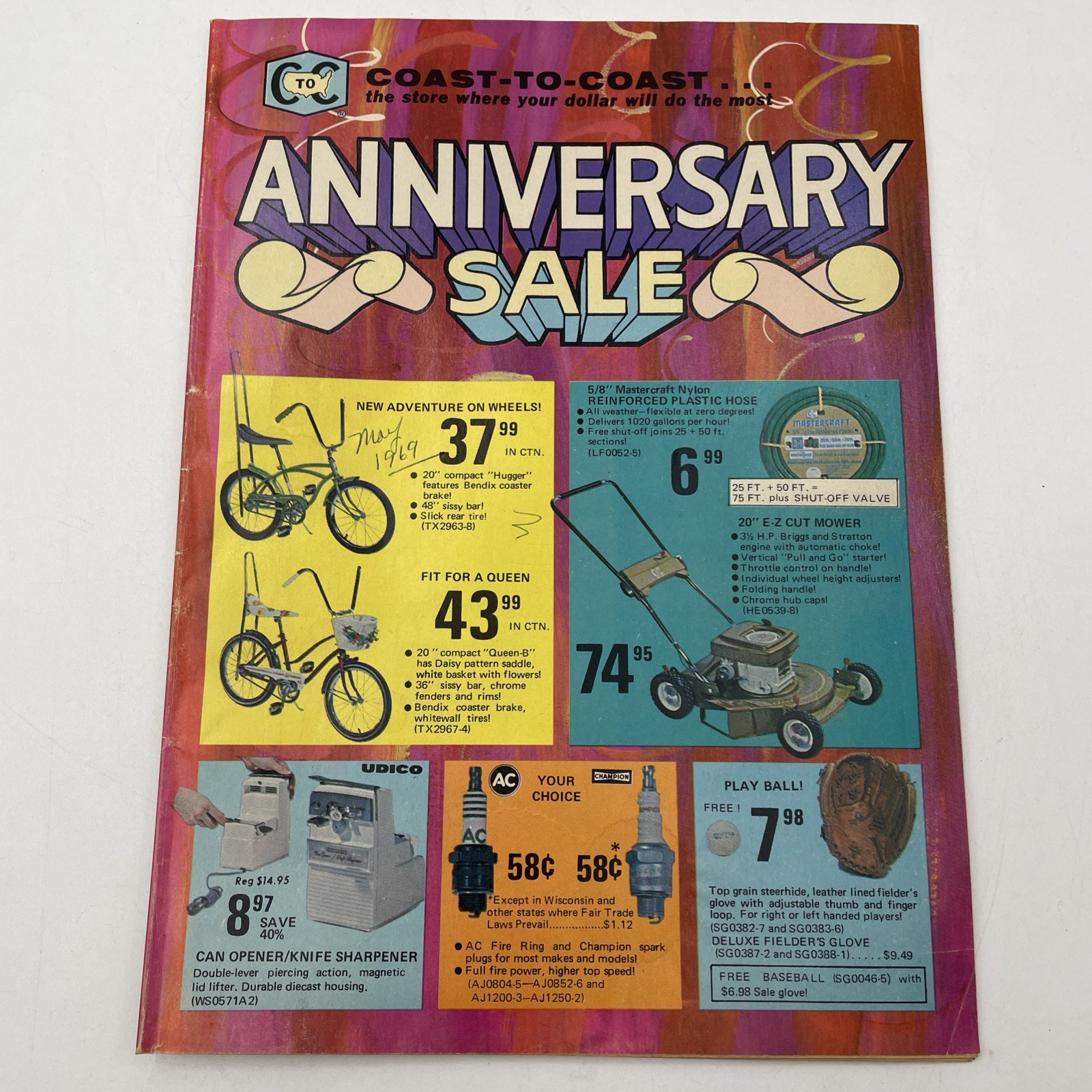 May 1969 Anniversary Sale Mailer Coast To Coast Housewares Bikes 40 Pages