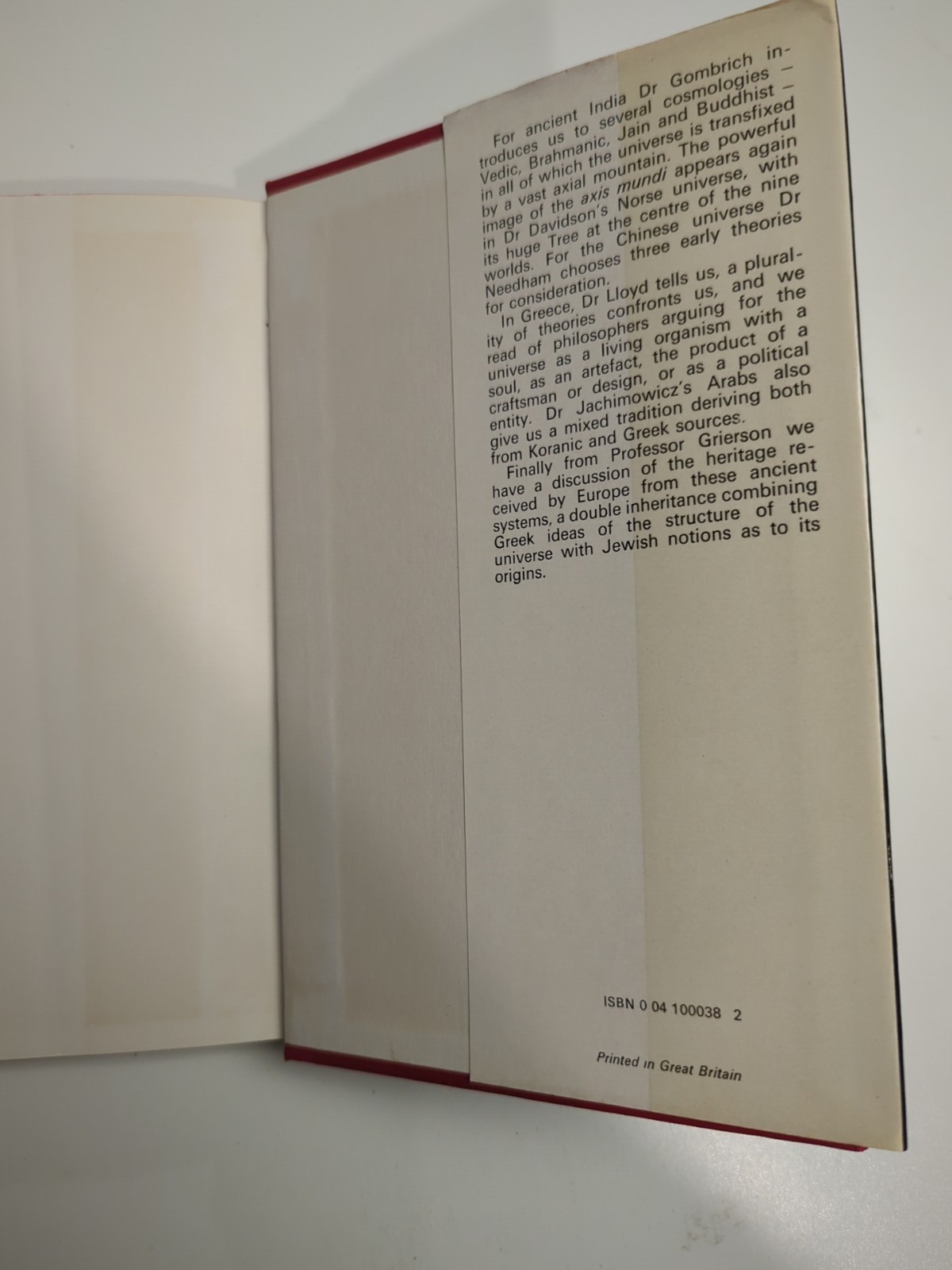 Ancient Cosmologies By Carmen Blacker Hardcover 1st Edition Dust Jacket 1975