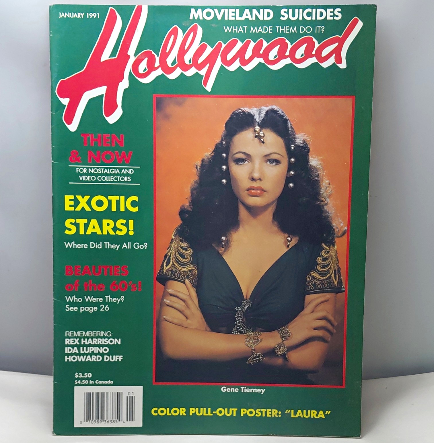 Hollywood: Then & Now January 1991 Gene Tierney Theda Bara Jennifer Jones