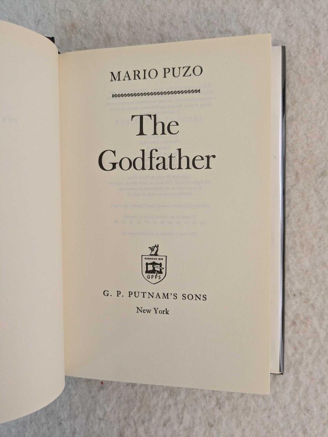 Mario Puzo THE GODFATHER 1969 G. P. Putnam’s Sons, NY Later Hardcover Printing