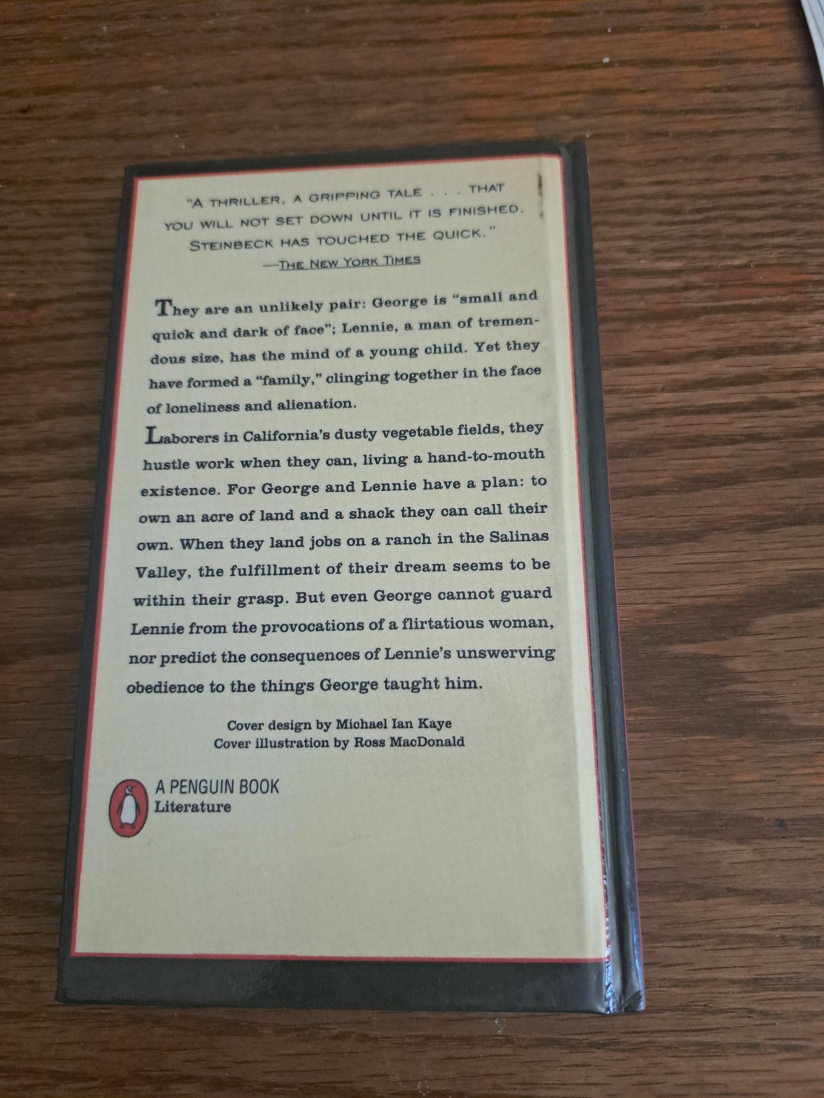Vintage Of Mice and Men John Steinbeck Hardcover Book Perma Bound Edition 1993