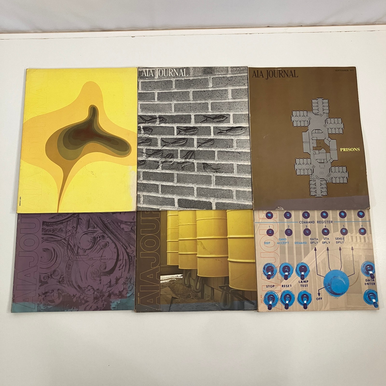 6 AIA Journal Vintage Misc 1971-1975 TPB Issues Lot Architecture Magazines