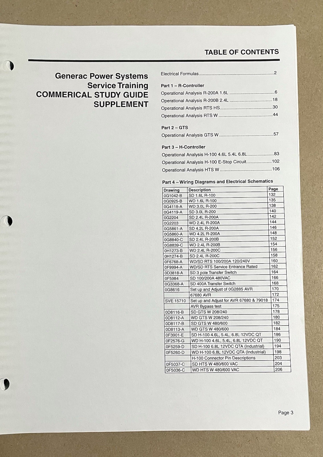 2 LOT: Generac Commercial Training, Study Guide & Supplement, 2010 PB VG!