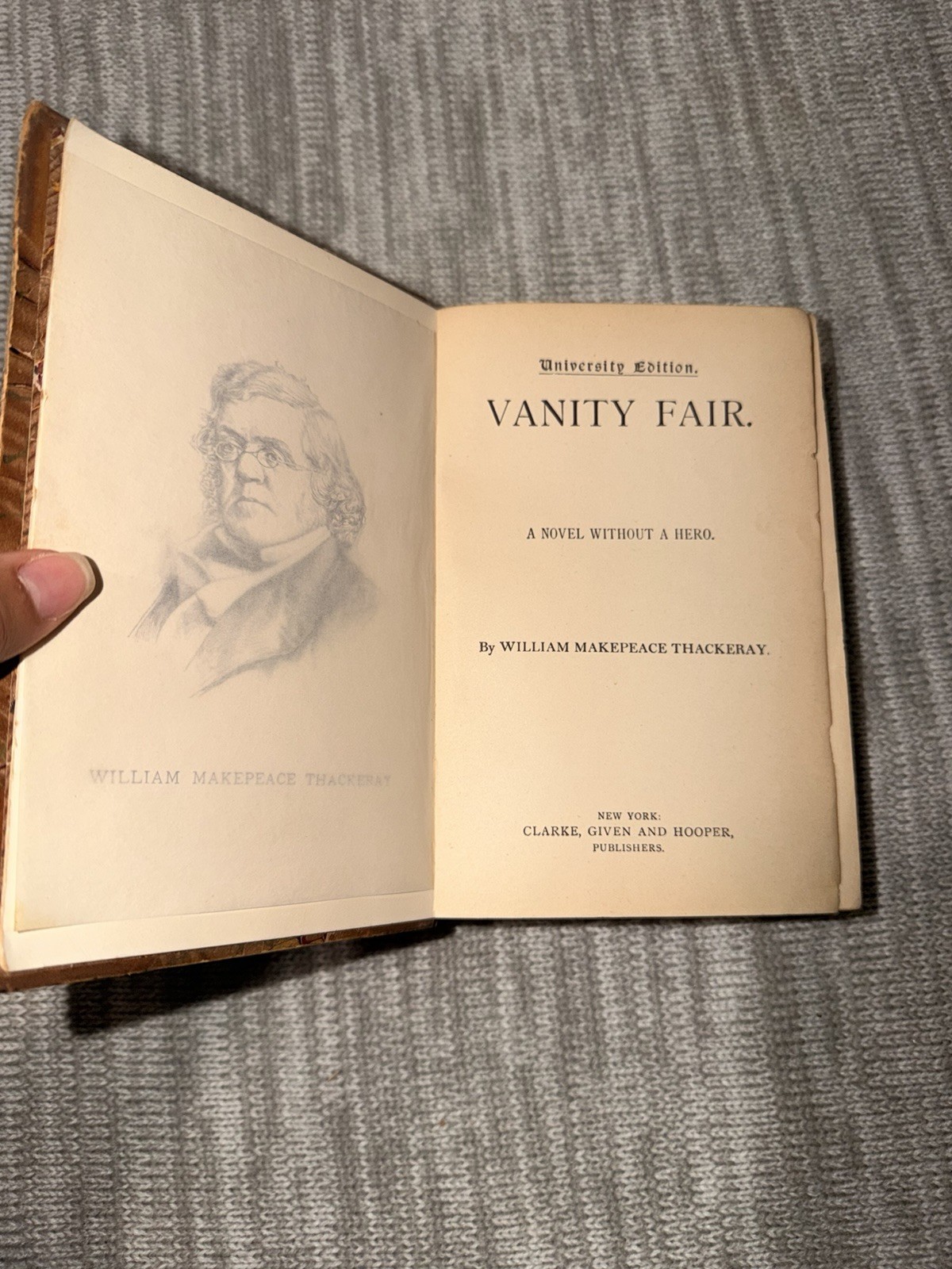 Vanity Fair by William Makepeace Thackeray Library Edition Antique Book