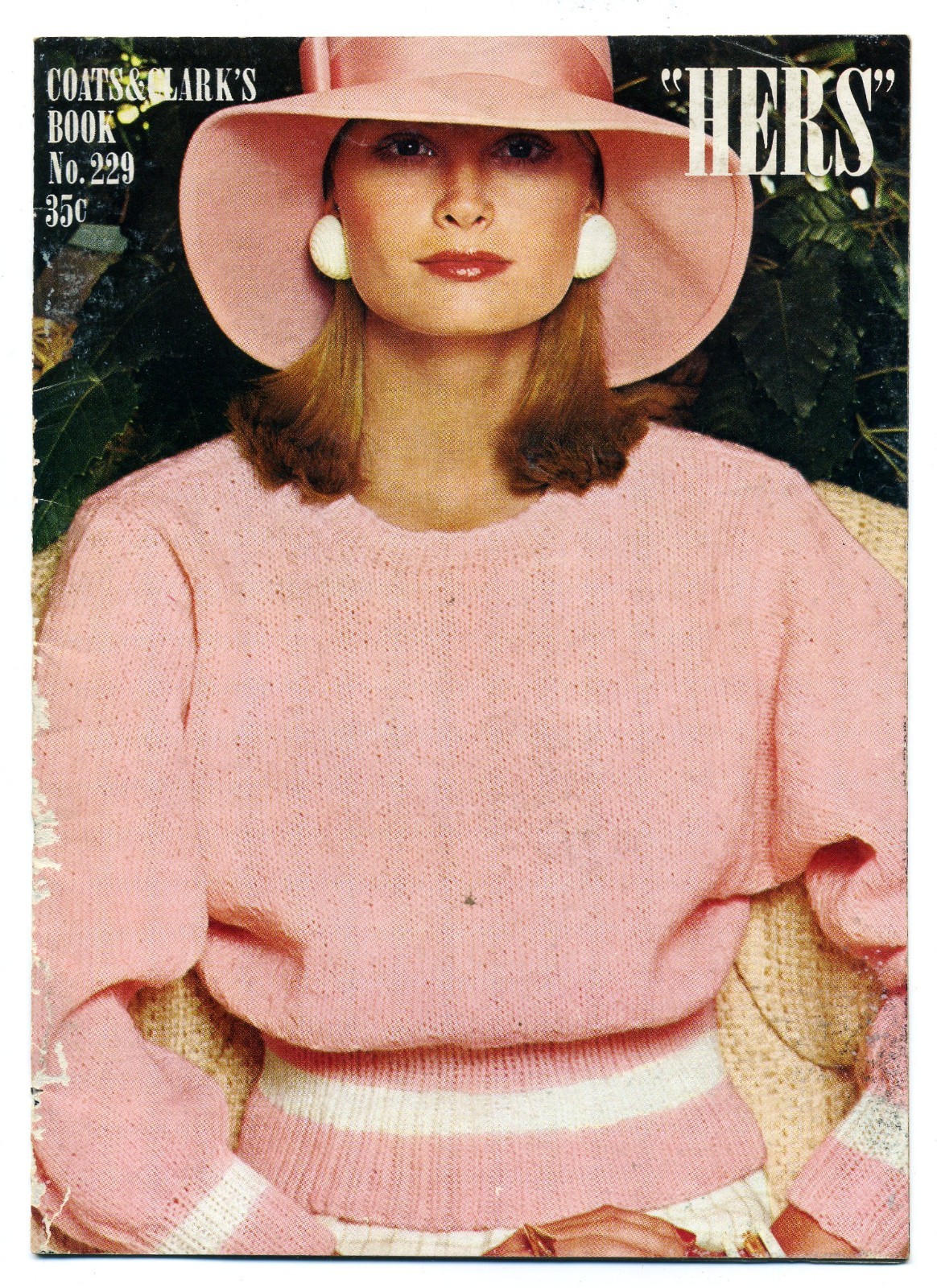 Vtg Coats & Clark Book #229 “HERs” Sweater Knitting Pattern Booklet
