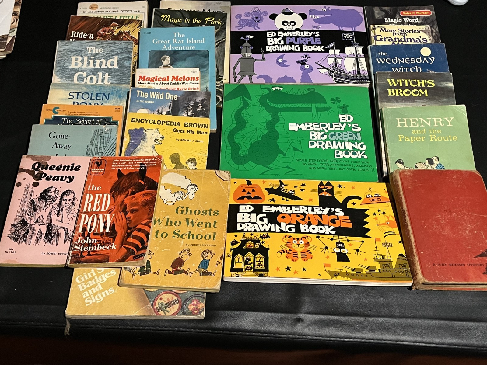 Children’s book lot Ed Emberleys Big Orange Encyclopedia Brown Pony Ghosts Magic