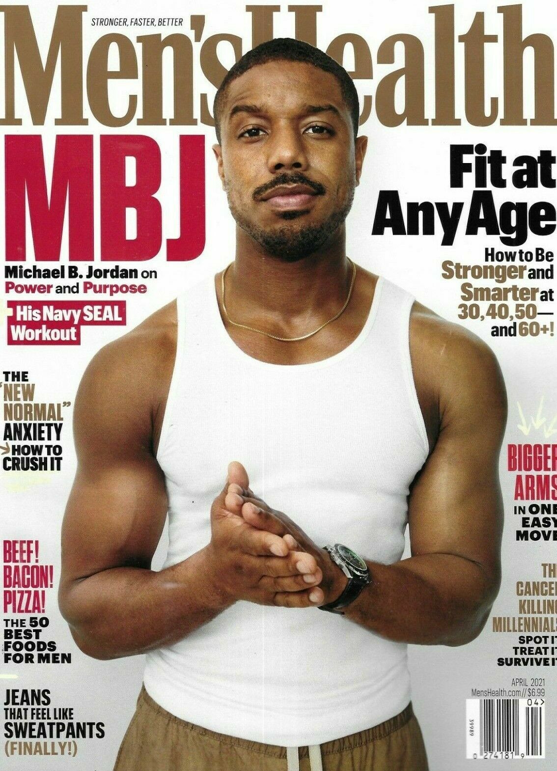 Men’s Health Magazine Michael B Jordan Fit At Any Age Bigger Arms 50 Best Foods