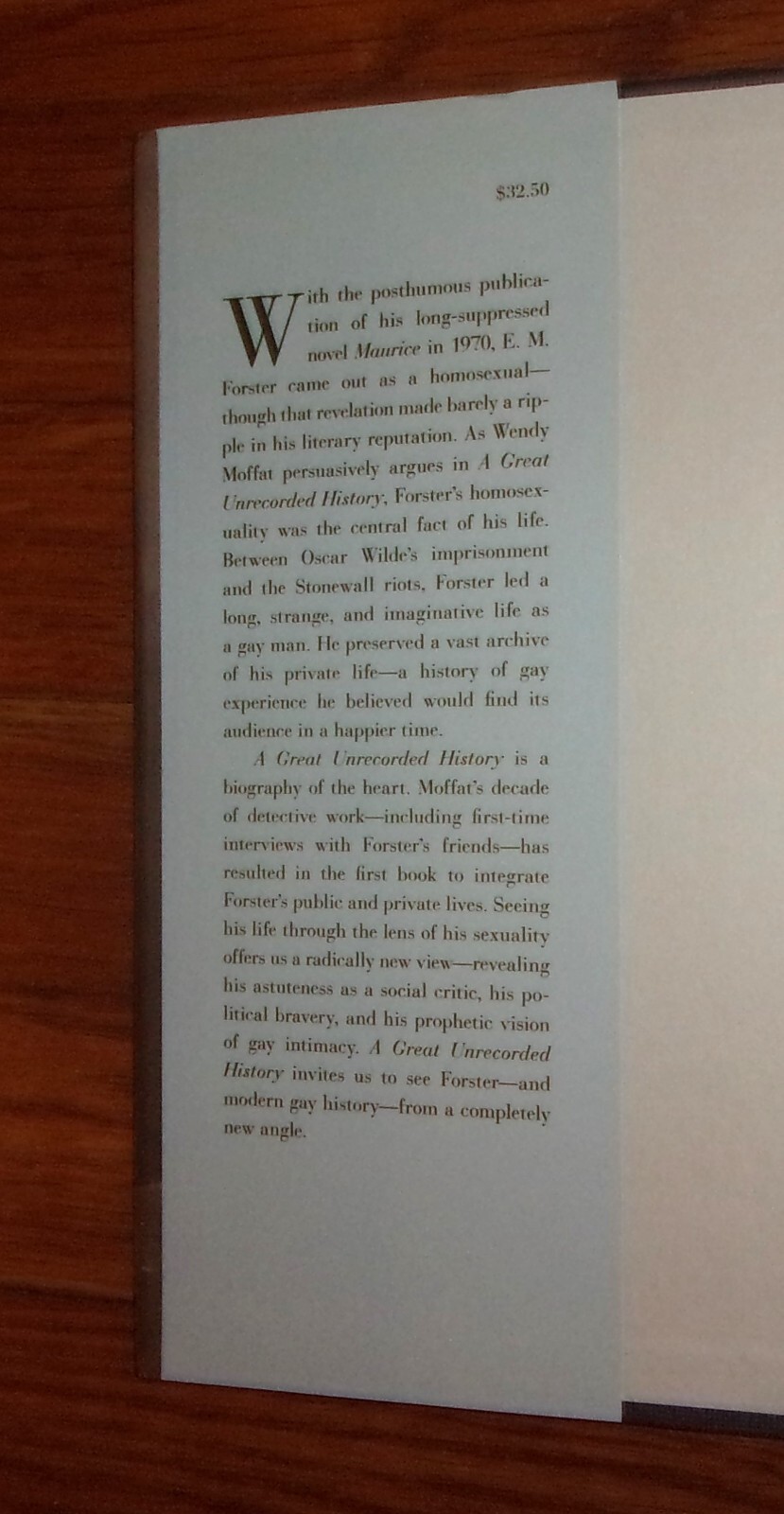 A GREAT UNRECORDED HISTORY-New Life of E. M. FORSTER-Moffat-BRAND NEW 1st HC DJ!