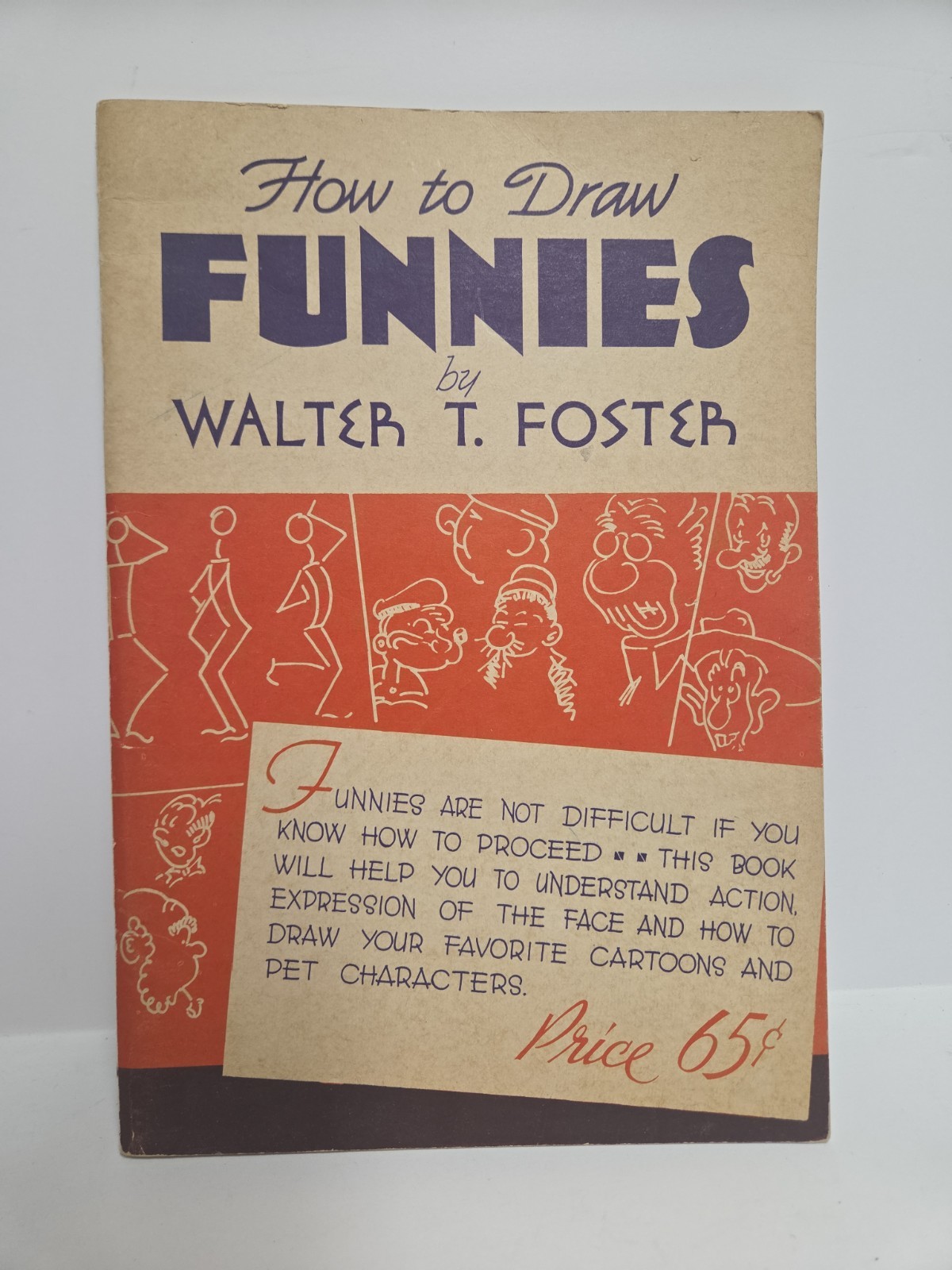 How To Draw Funnies by Walter T Foster Paperback Popeye Olive Oil Blondie