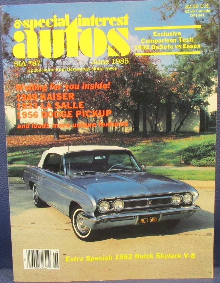 Special-Interest Autos Magazine June 1985 1962 Buick Skylark 1956 Dodge Pickup