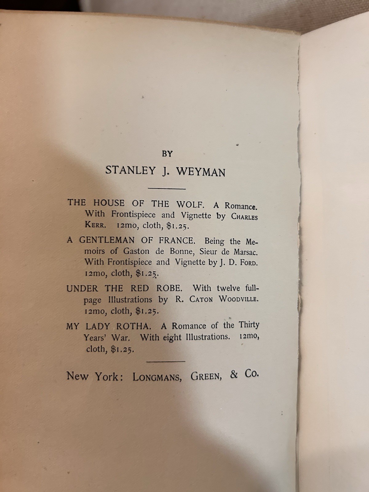 A Gentleman of France Weyman 1895 Kyrle Bellew Playbill Inscription Antique