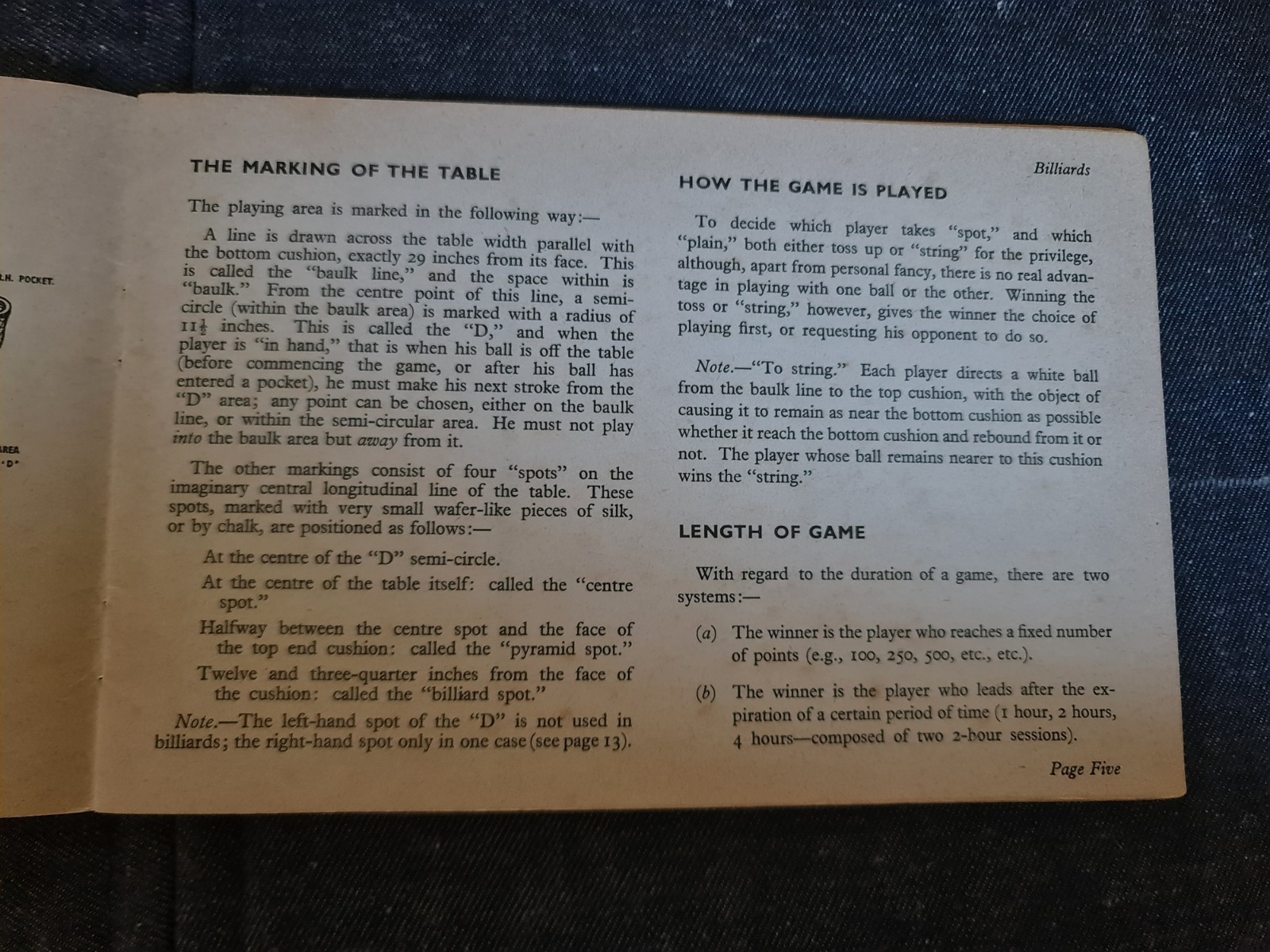 “Know the Game: Billiards & Snooker” (1959) Vintage Rules Booklet