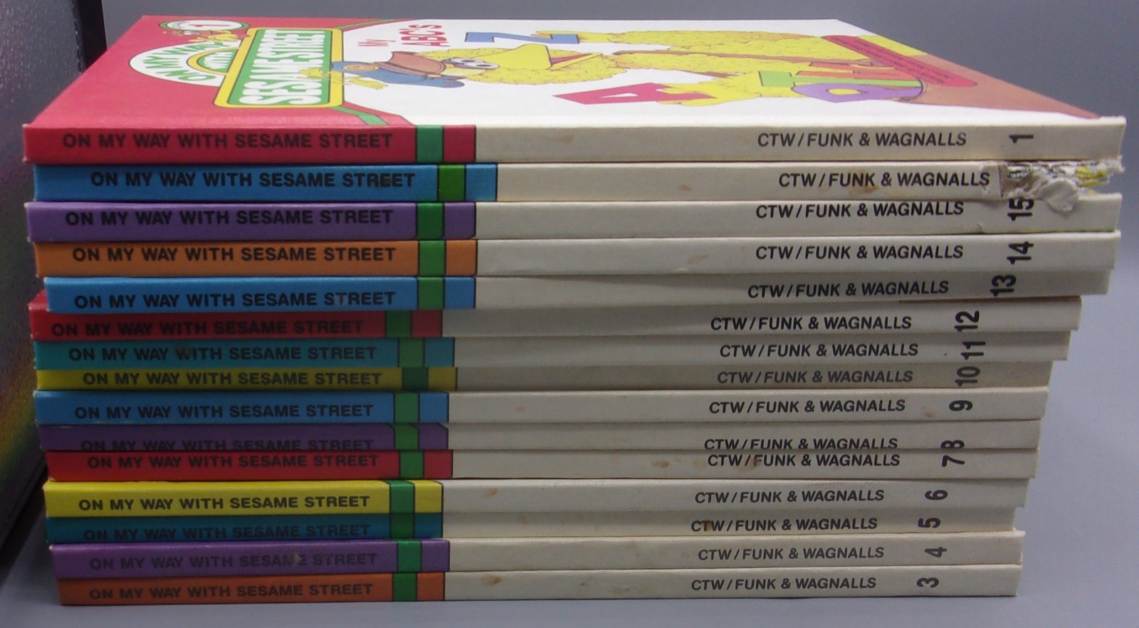 Vintage On My Way With Sesame Street Books Volume 1-15 Complete Set 1989