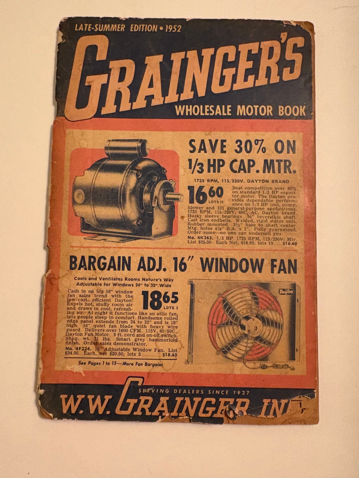 Grainger’s Wholesale Motor Book 1952 Silver 25th Anniversary Late Summer Edition
