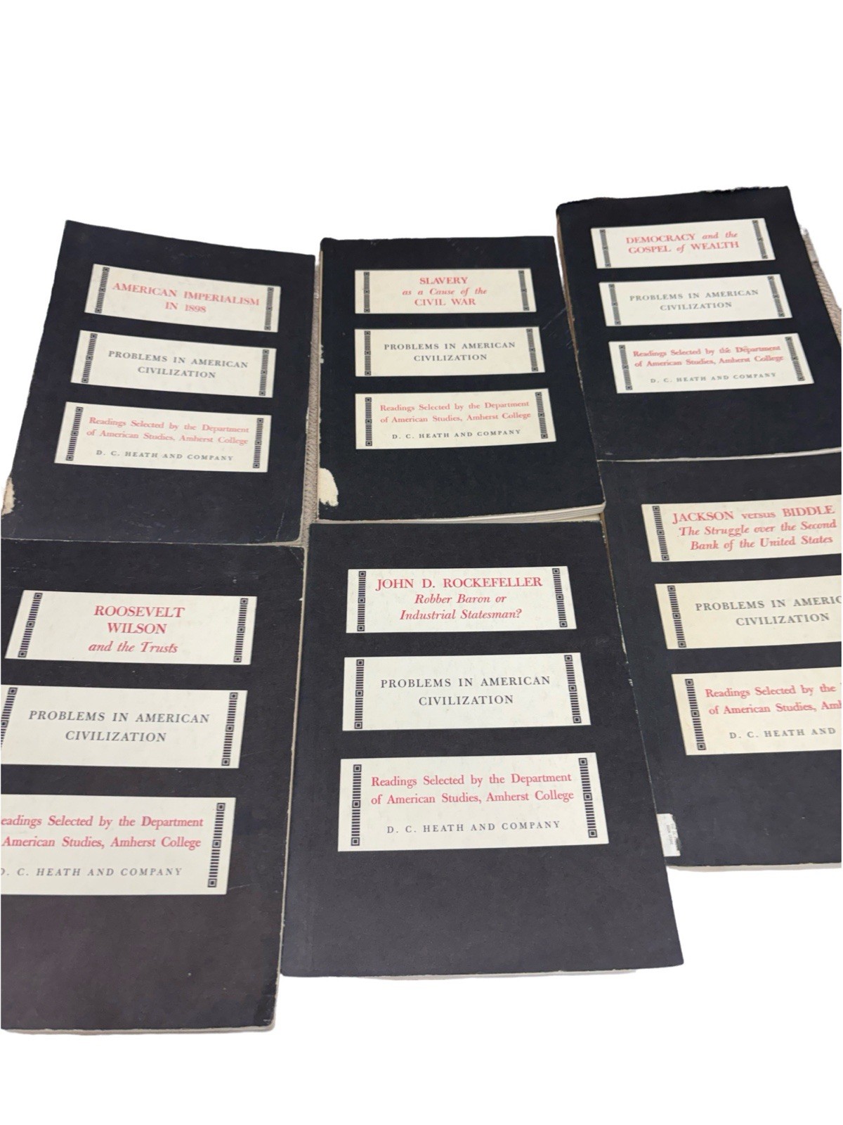 Problems in American Civilization Amherst College DC Heath and Co. 6 Vol lot