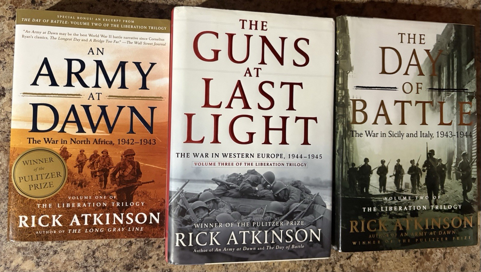 3 Book Lot Rick Atkinson The Liberation Trilogy 1-3 Army Guns Day WW2 History