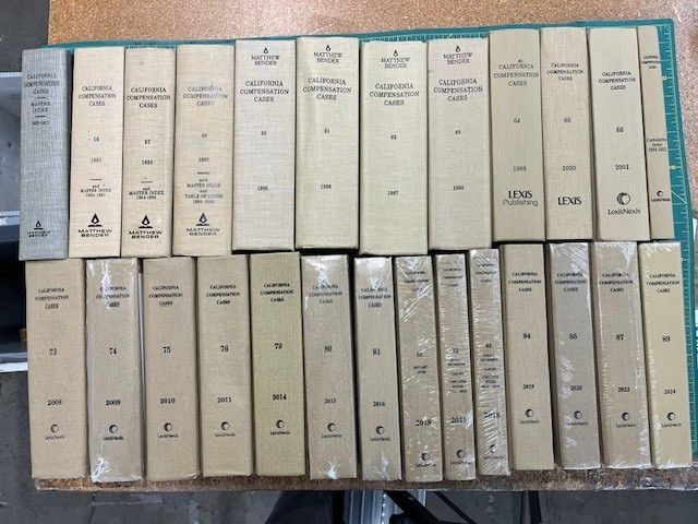 Mixed Set “CALIFORNIA COMPENSATION CASES” 26 bound vols. + 53 loose booklets VG