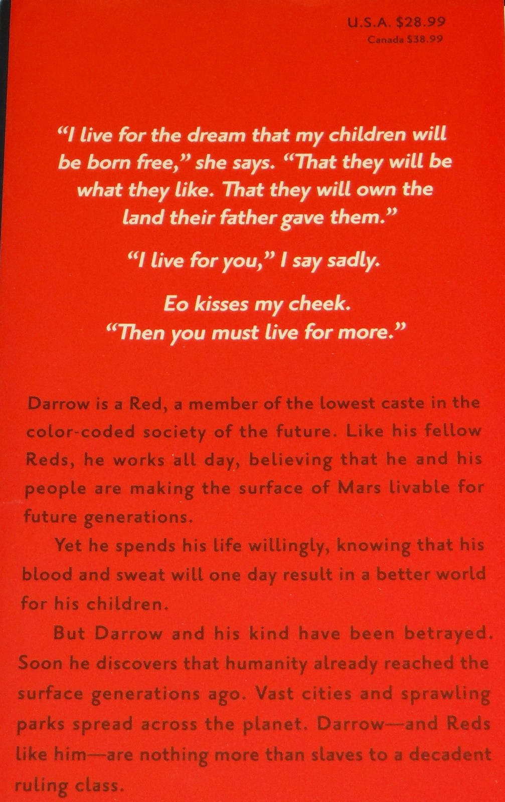 Pierce Brown, Red Rising, Book 1, Hardcover Edition 18th Print Very Good (+)