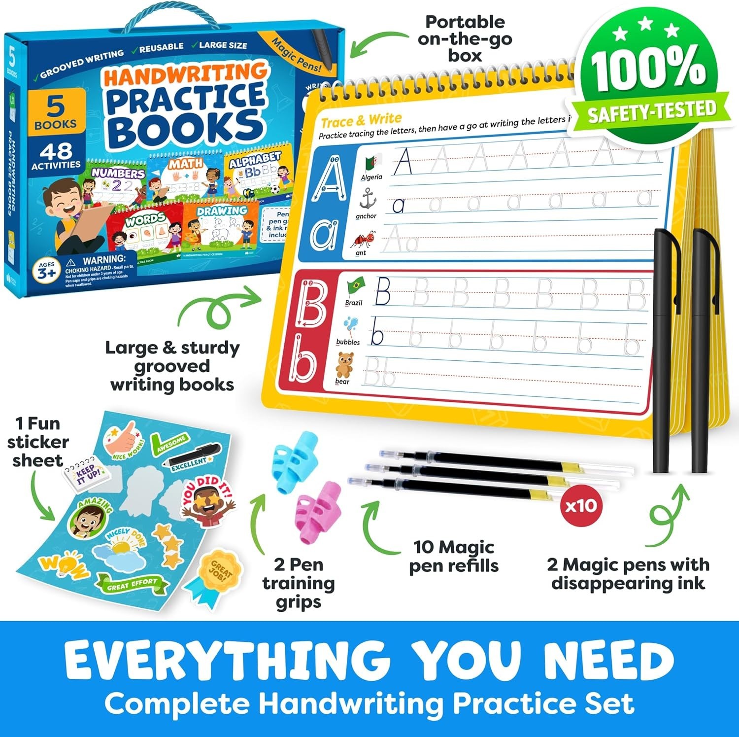 Magic Grooved Writing Practice for Kids Age 3-5 – Grooved Writing Books for K…