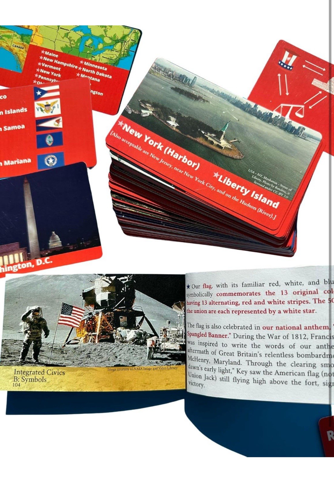 US Citizenship Test Flashcards & Naturalization Test Study Guide Combo Set