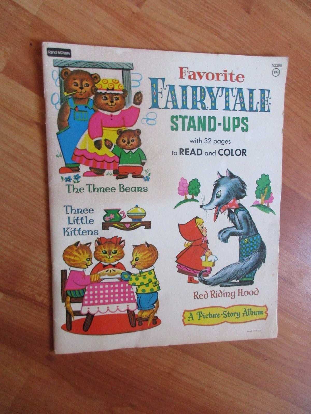 Favorite Fairytale Stand-Ups w/ 32 pages to Read &Color Rand McNally #N2293 NOS