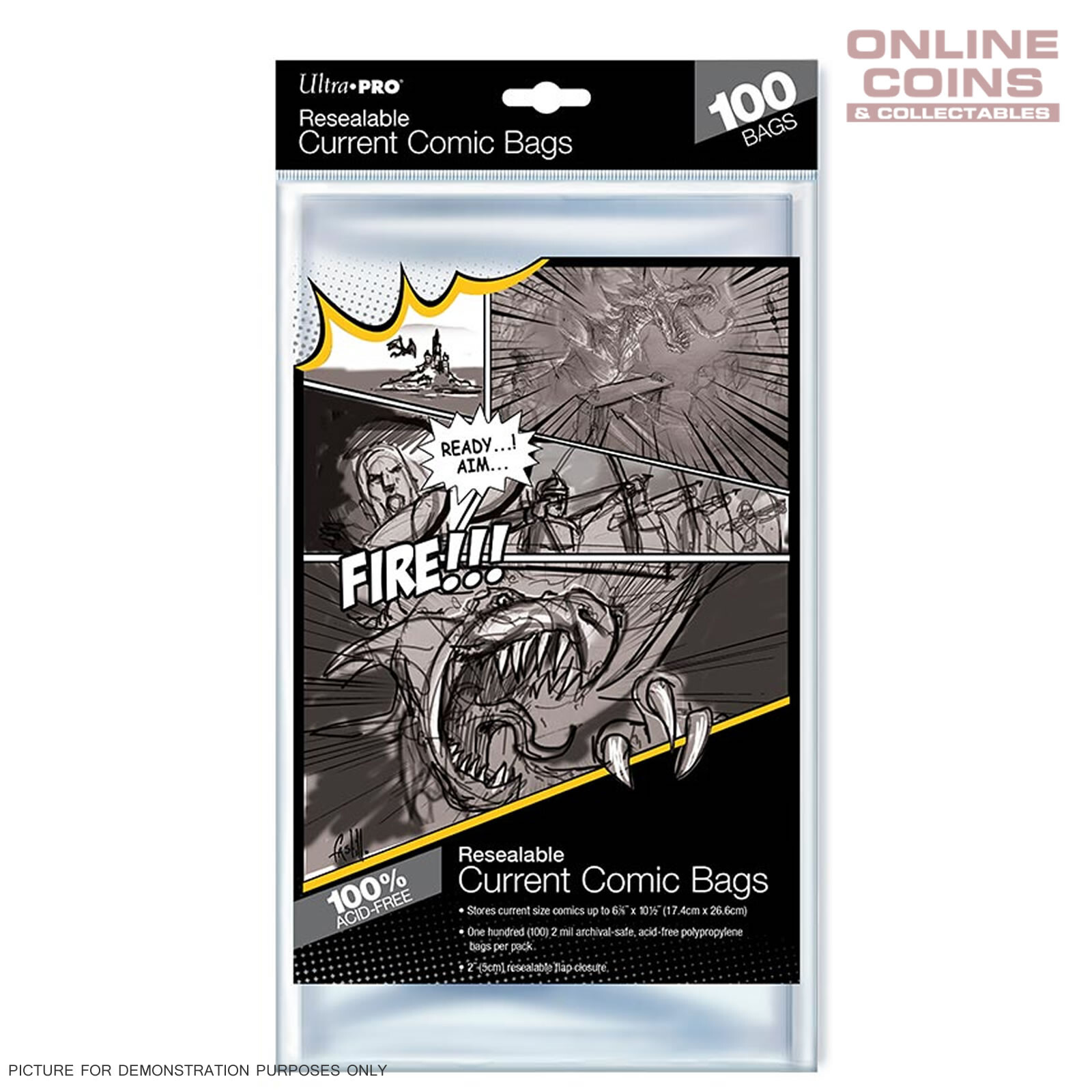 Ultra Pro CURRENT Size RESEALABLE Comic Bags – Packet of 100
