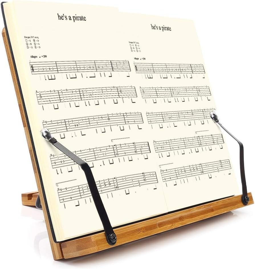 Portable Bamboo Book Holder – Sturdy, Adjustable Design for Cooking & Reading