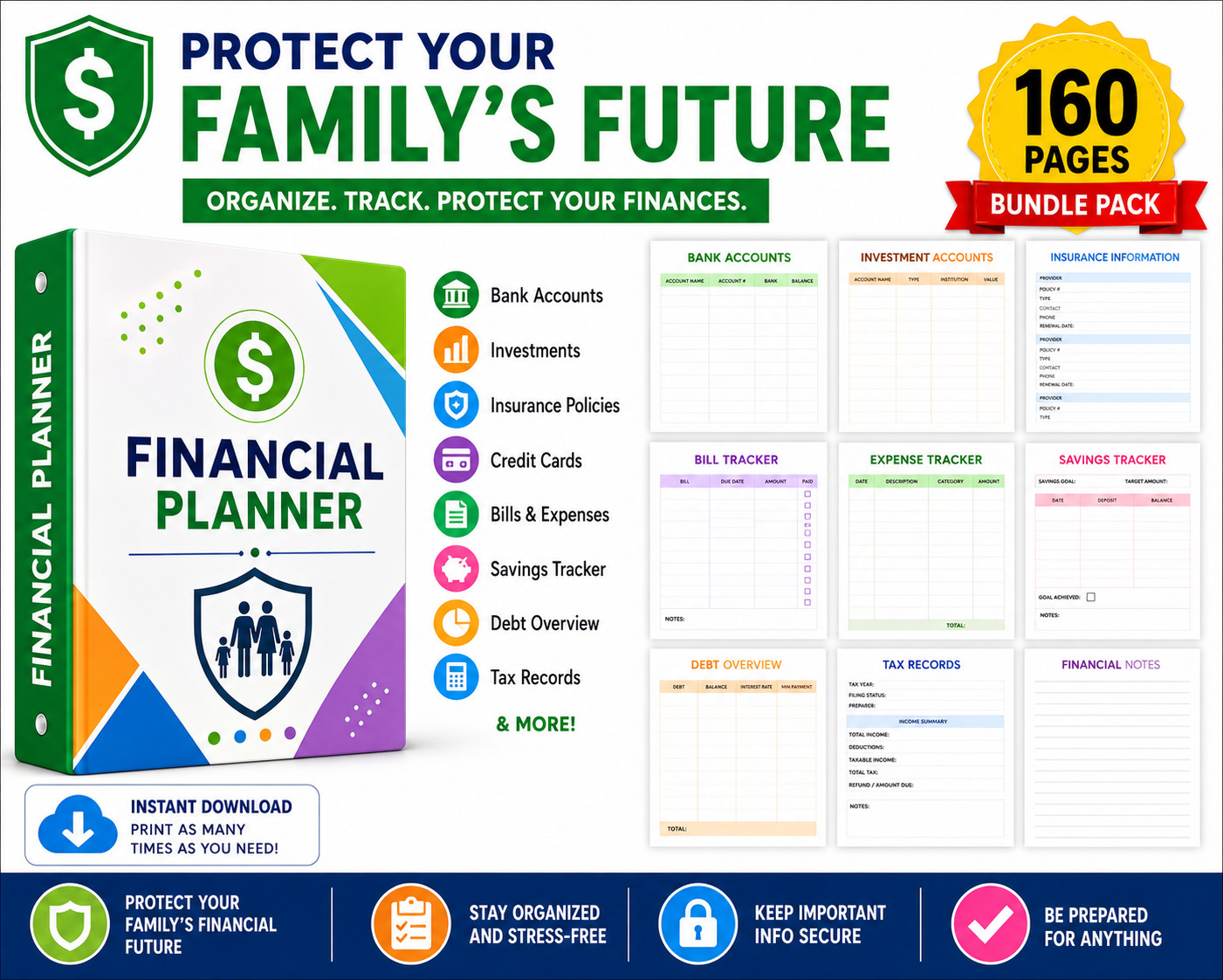 DIGITAL CONTENT- Emergency Binder Printable | End of Life Planner | Household Fa