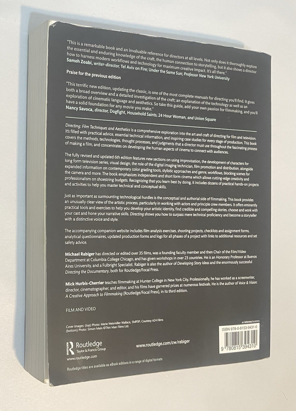 Directing: Film Techniques & Aesthetics Sixth Edition Michael Rabiger VERY GOOD