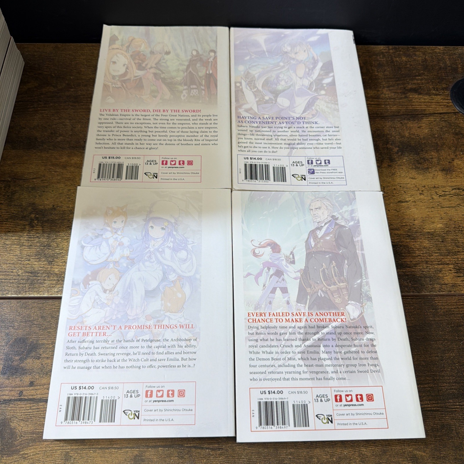 Lot of 14 Re:Zero Starting Life in Another World Books 1, 6-7, 10-15, 17-20 EX 5