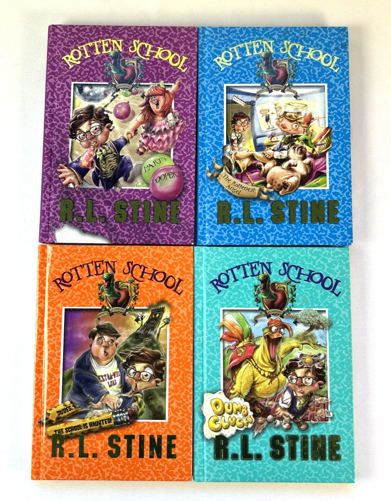 Rotten School Lot 4 R L Stine 1st Ed Hardcovers Goosebumps Author Vintage Kids