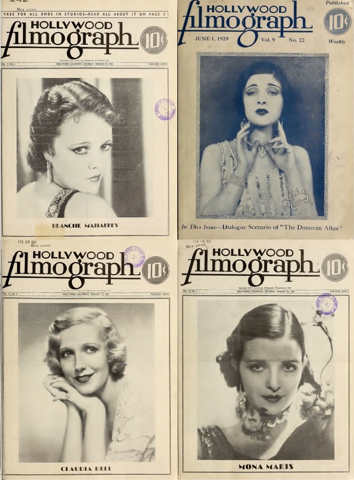 Hollywood Filmograph Weekly Periodicals – 175 Old Magazines (1929-1934) on DVD