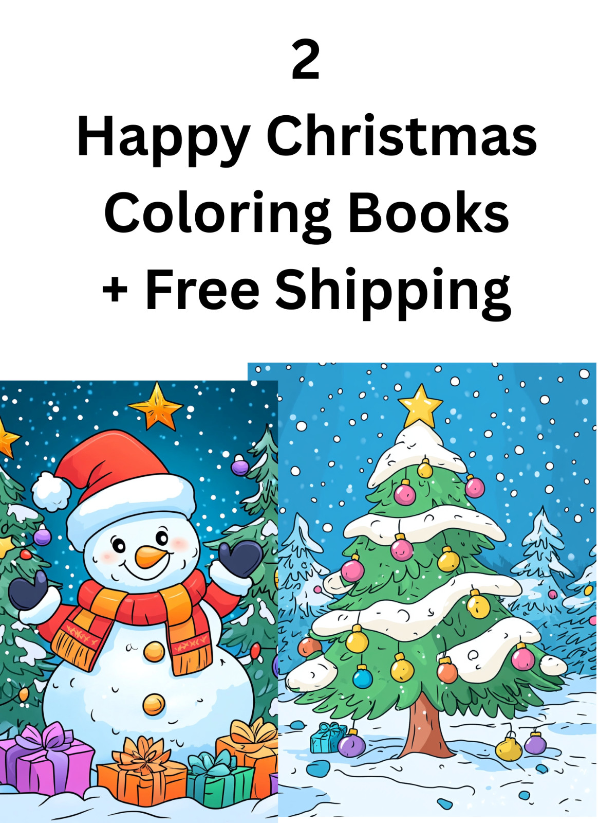 2 happy christmas coloring books great giftsfun for all