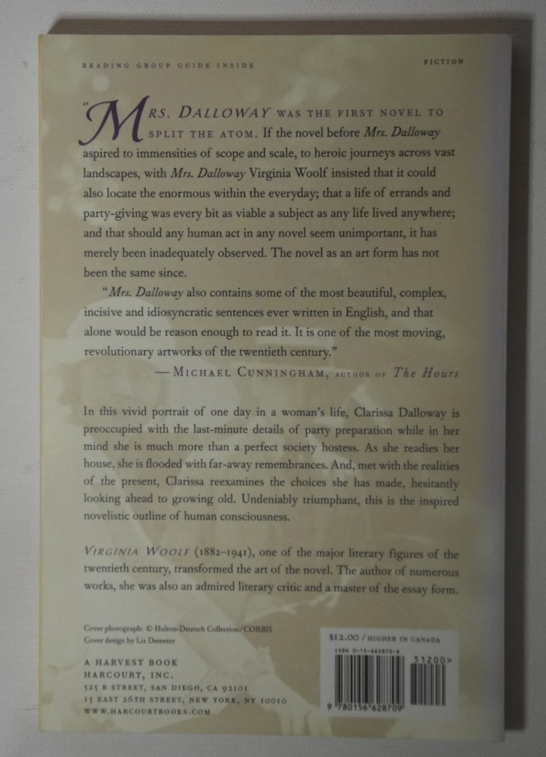 Mrs. Dalloway by Virginia Woolf (1990, Trade Paperback) Very Good