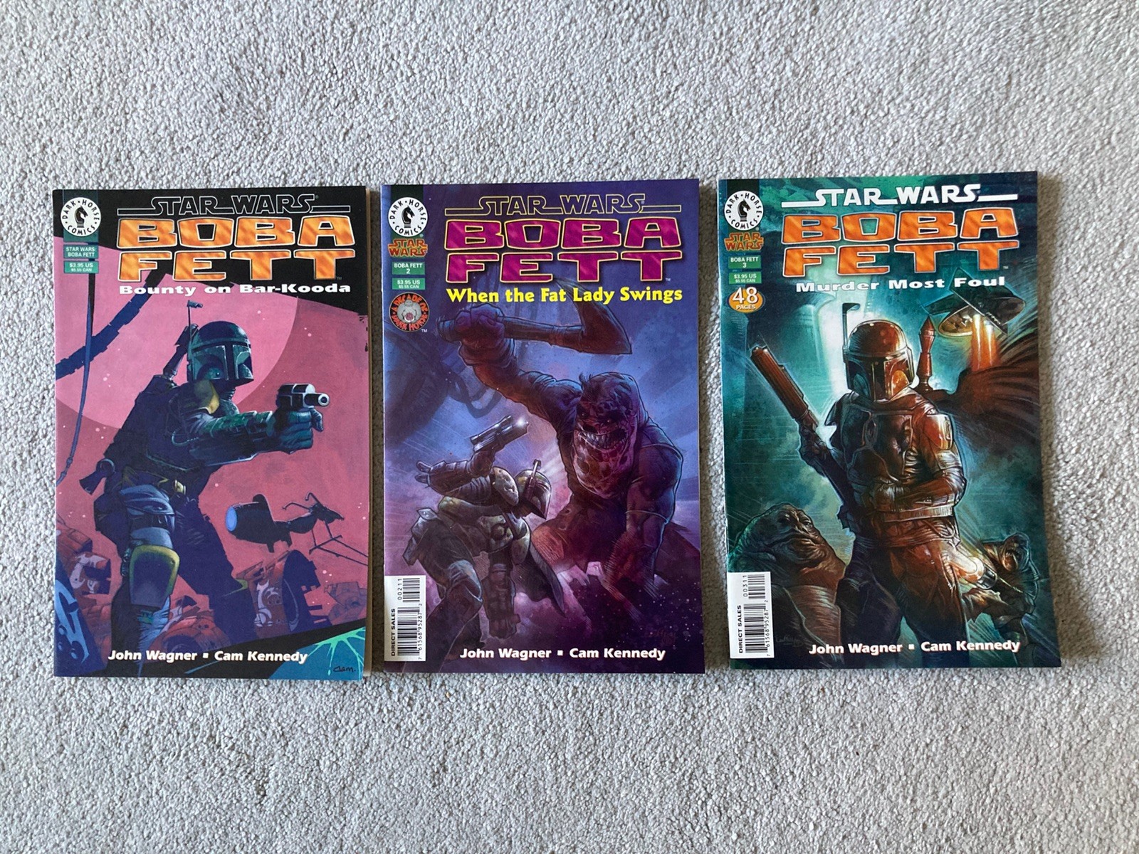 Star Wars Boba Fett Issues 1, 2, 3 Kennedy art 1st Print Dark Horse Comics 1997