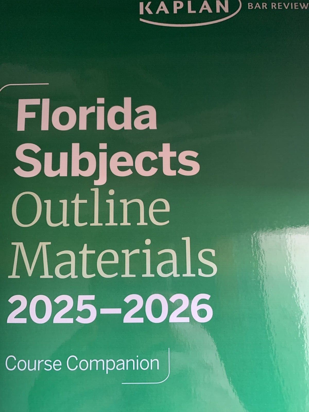 FEB 2026 KAPLAN Bar Exam Review Prep FLORIDA Subjects Outline +Bonus FL + Barbri