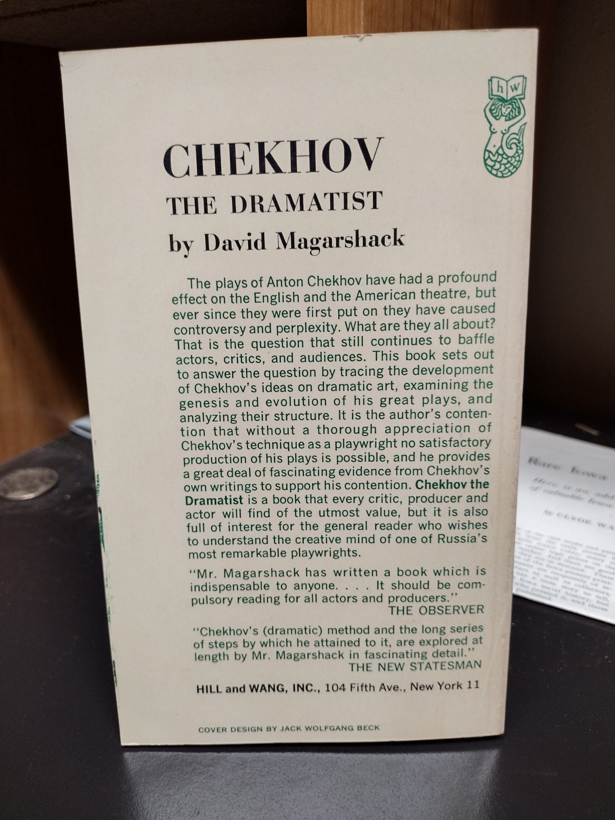 Chekhov The Dramatist David Magarshack A Dramabook Hill & Wang 1960 301 Pages