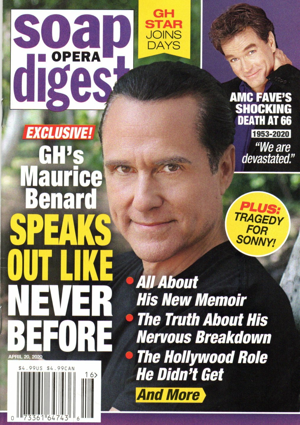 Soap Opera Digest April 2020 Maurice Benard John Callahan Lawrence Saint-Victor